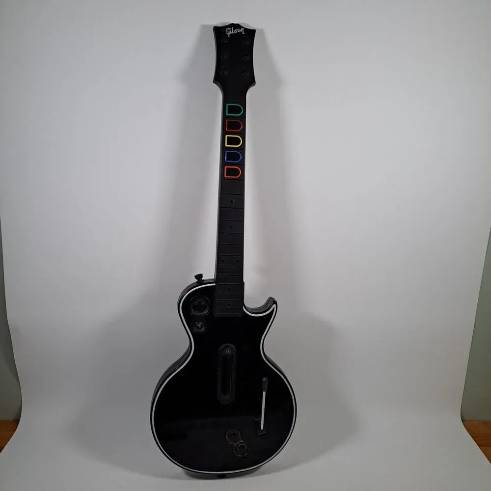 PS3 Guitar Hero Gibson Les Paul Playstation 3 Wireless Guitar Black NO DONGLE